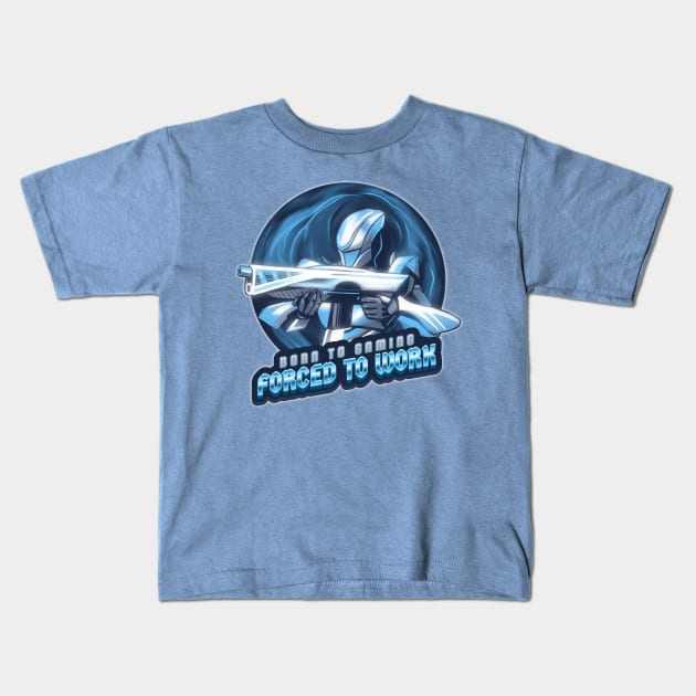 Born to Gaming Forced to Work funny gaming Kids T-Shirt by Louisebastard